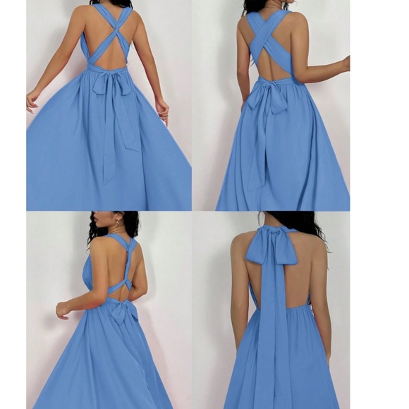 Colorful Multi-Wear Open Back High Waisted Maxi Dress - Picture 10 of 12